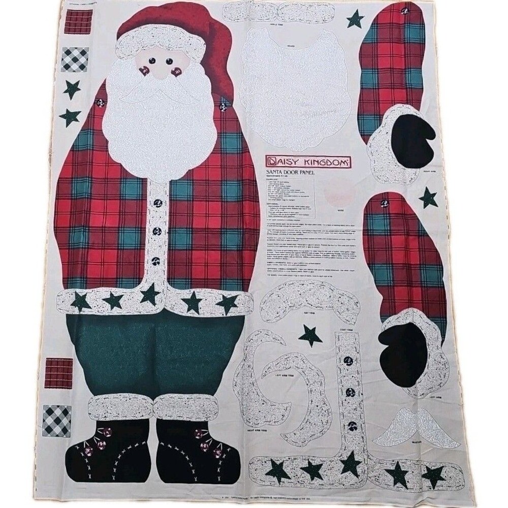Christmas Holiday Sewing Craft Daisy Kingdom Santa Door Panel Fabric Vintage